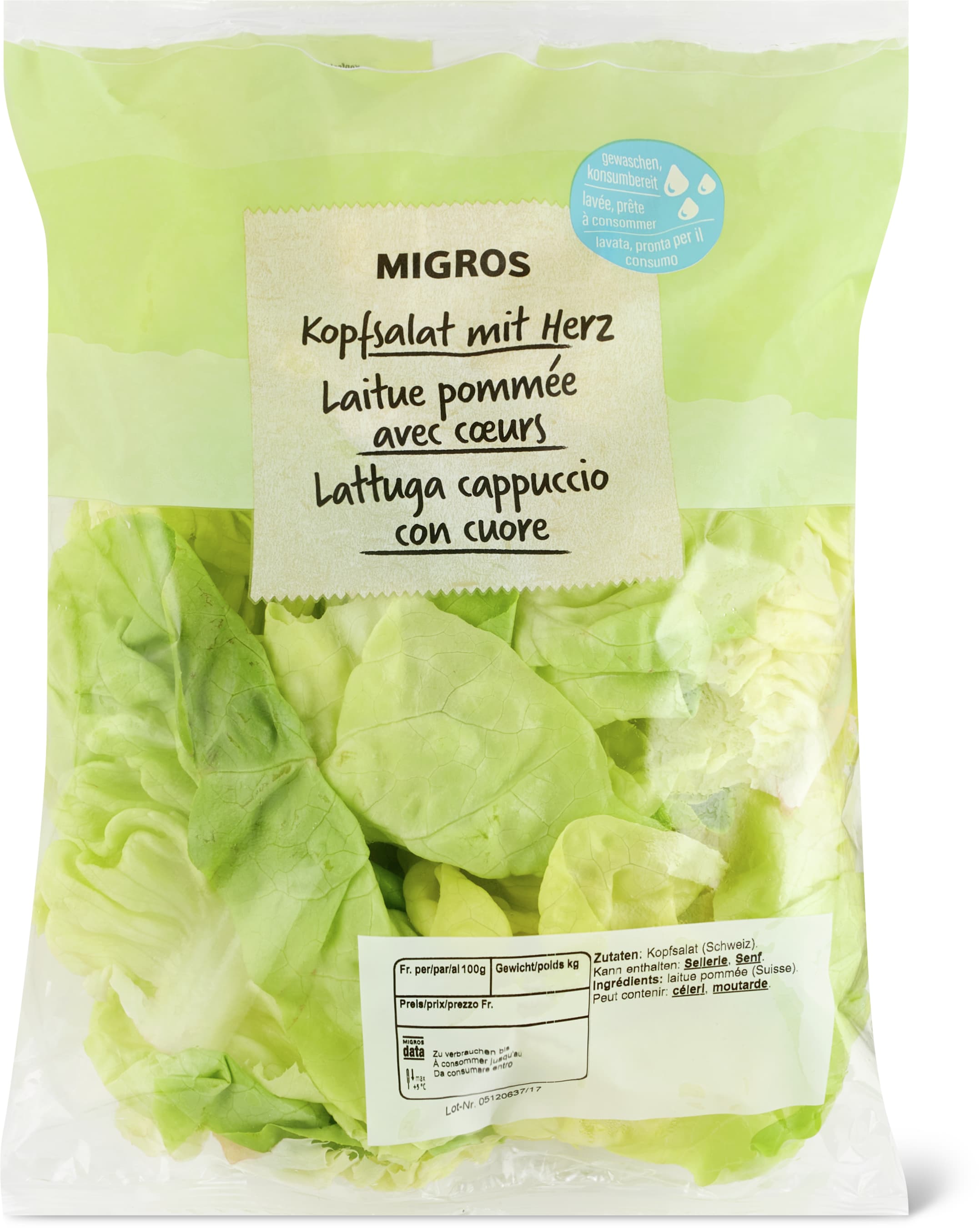Migros Laitue pommée avec coeurs 200g